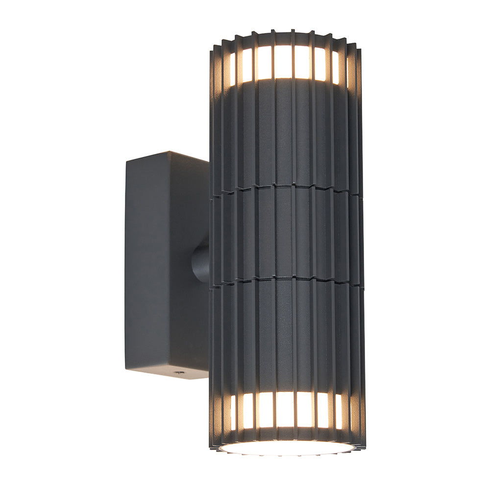 MUTO | Outdoor Up Down Wall Lantern Porch Ribbed Spot Light | GU10 | IP65 | Anthracite