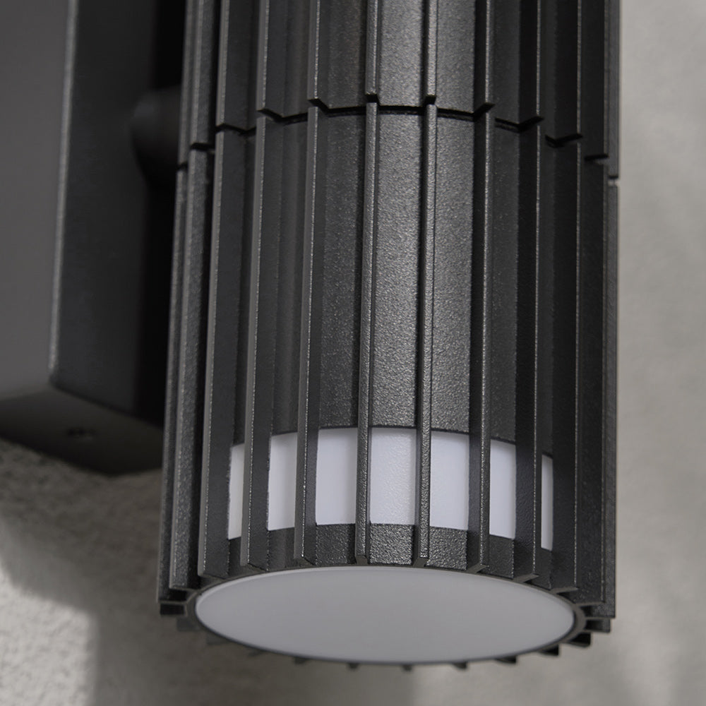 MUTO | Outdoor Up Down Wall Lantern Porch Ribbed Spot Light | GU10 | IP65 | Anthracite