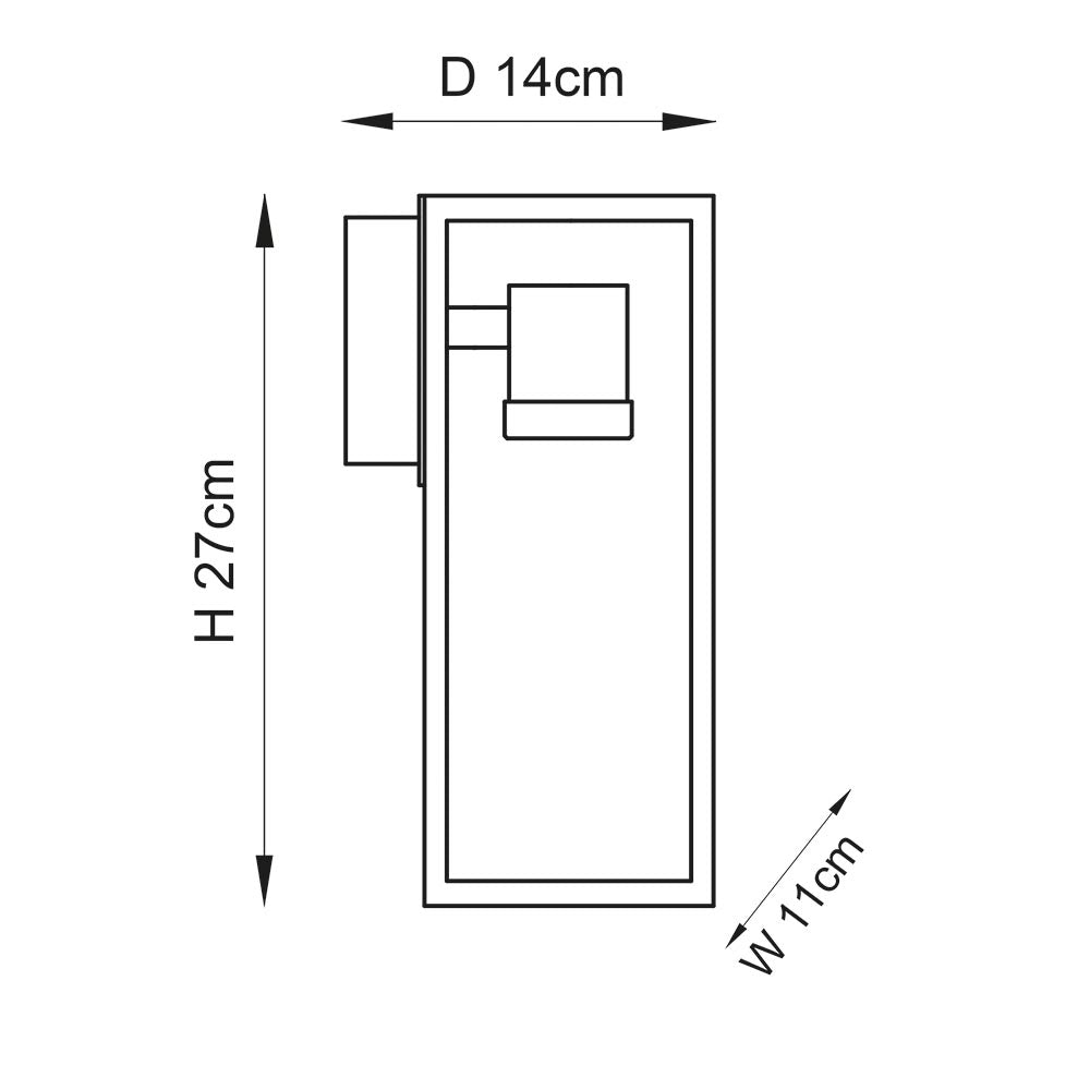 HERBERT | Outdoor Box Porch Corrosion Resistant Lantern Wall Light | E27 | IP44 | Black