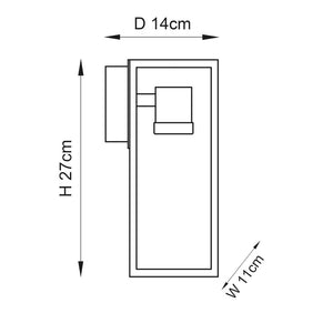 HERBERT | Outdoor Box Porch Corrosion Resistant Lantern Wall Light | E27 | IP44 | Black