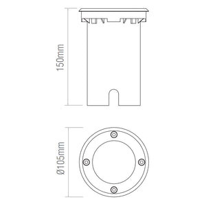 CCT Outdoor Ground & Walkover Light | 7W GU10 LED | IP67 | 2700K 4000K 6500K | 304 Stainless Steel