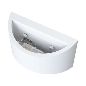 ALPHA XL Large Curved Plaster Uplighter Wall Fitting | E14 | Up Down Light Effect