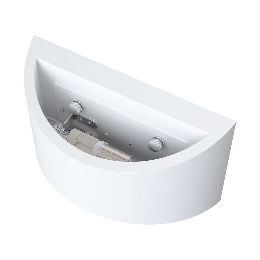 ALPHA XL Curved Plaster Uplighter Wall Fitting | E14 | Up Down Light Effect | 3000K Warm White Dimmable