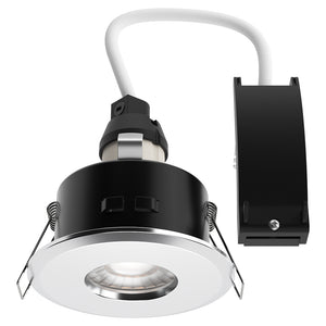 LED Shower Bathroom Recessed Dimmable Downlight Fitting | 6W GU10 | IP65 | Polished Chrome | 4000K Neutral White