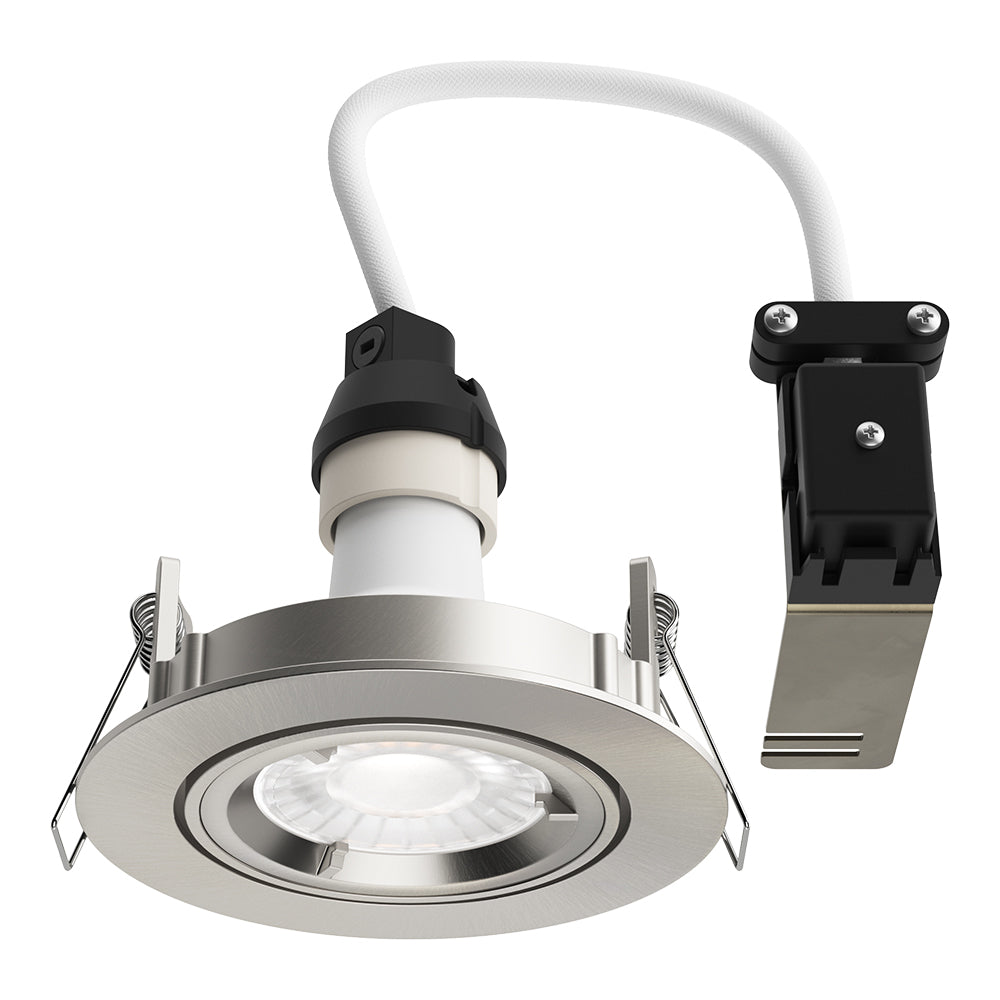 Adjustable Tilt Recessed Downlight Fitting | GU10 | IP20 | Brushed Chrome