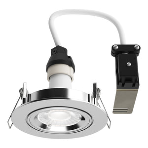 Adjustable Tilt Recessed Downlight Fitting | GU10 | IP20 | Polished Chrome