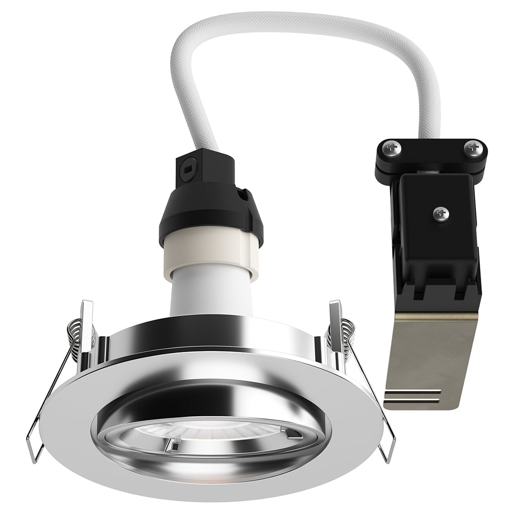 Adjustable Tilt Recessed Downlight Fitting | GU10 | IP20 | Polished Chrome