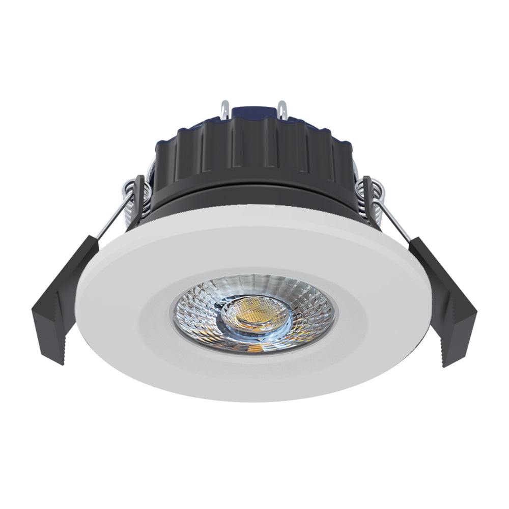 JADE | Quad-Colour CCT | LED Fire Rated Fast Fix Downlight | Dimmable 8W 900lm | IP65 | White