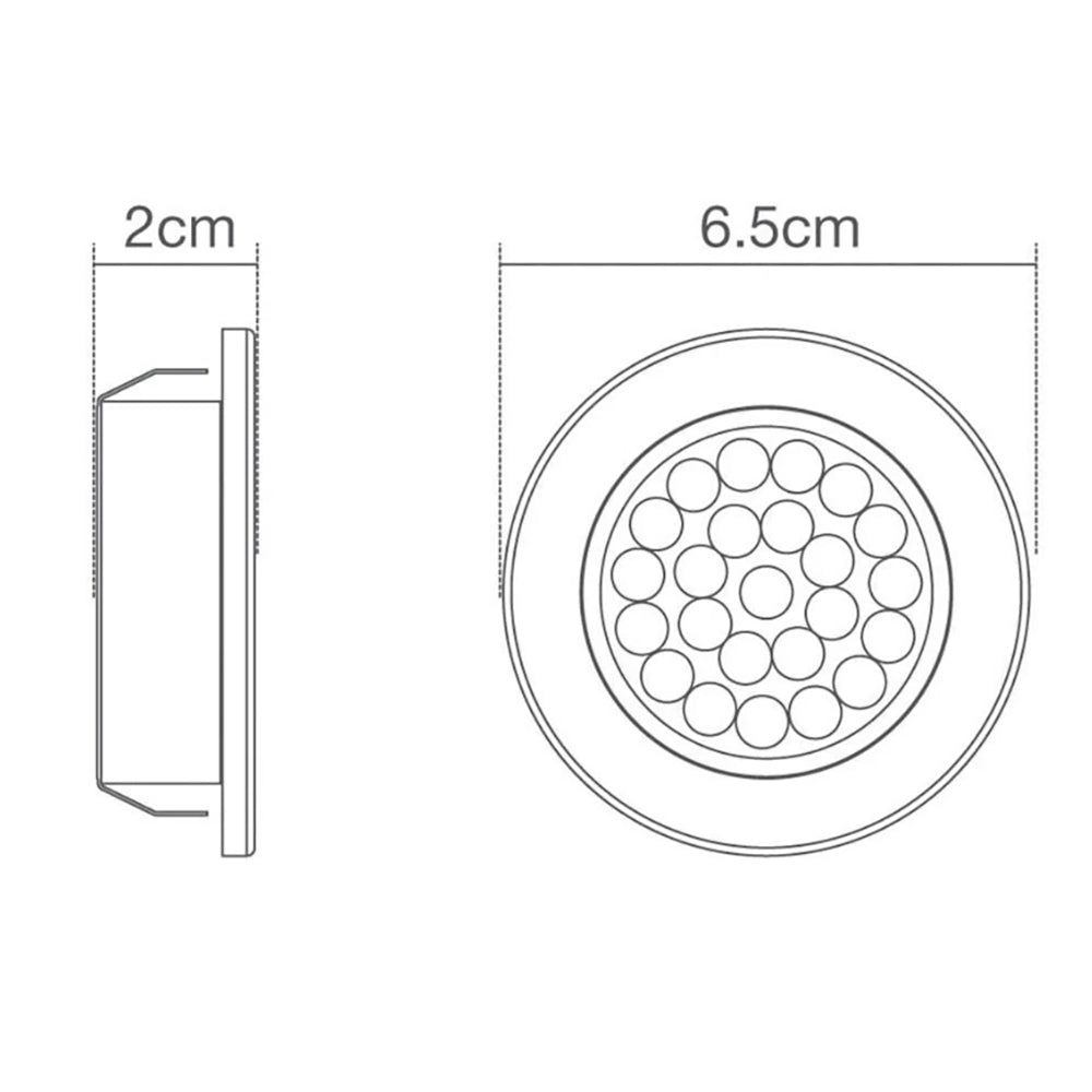 Recessed Round Under Cabinet Plinth Light | LED 1.5W | IP44 | Satin Nickel