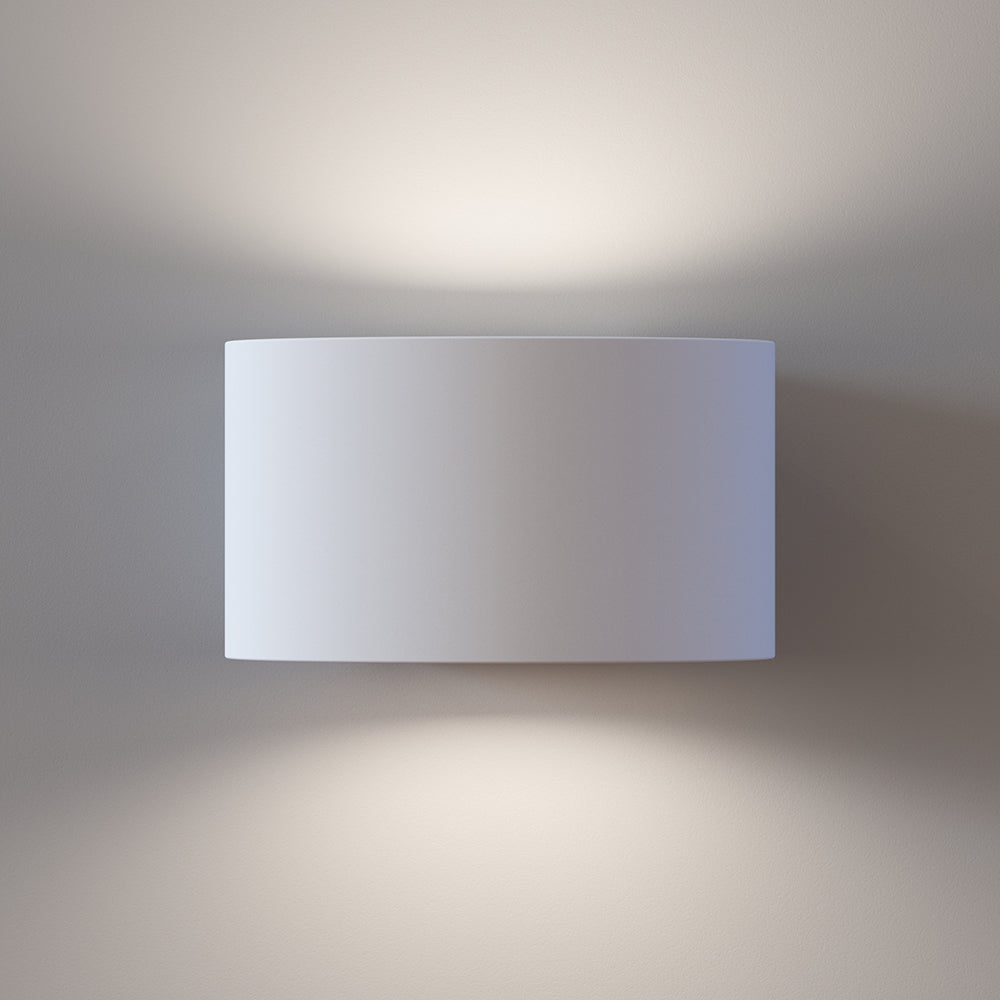 KENTON Cylinder Plaster Uplighter Wall Fitting | G9 | Up Down Light Effect