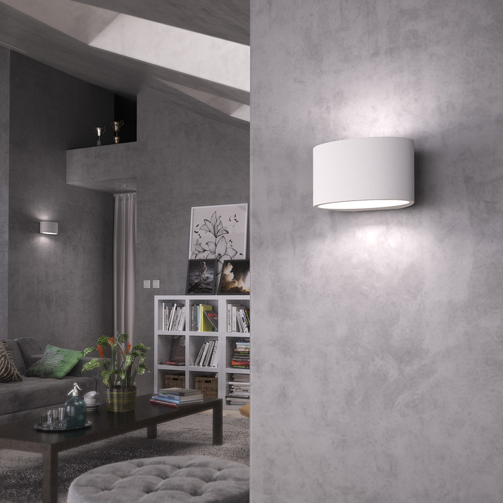 KENTON Cylinder Plaster Uplighter Wall Fitting | G9 | Up Down Light Effect