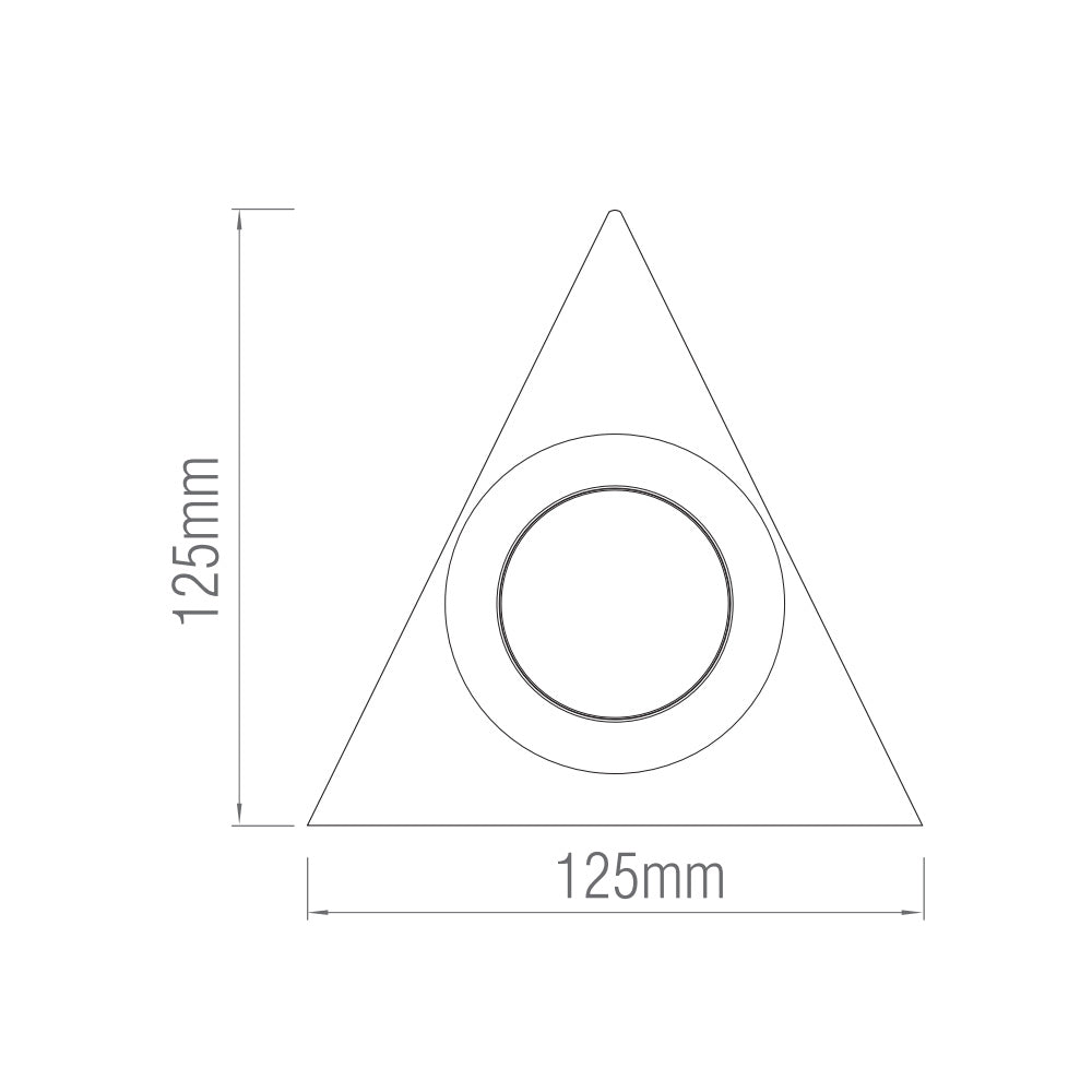 NYX | Surface Triangle Under Cabinet Light | LED 2.5W | IP20 | CCT Tri-Colour | Brushed Chrome