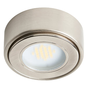 Surface / Recessed Round Under Cabinet Plinth Light | LED 1.5W | IP44 | CCT Tri-Colour | Satin Nickel