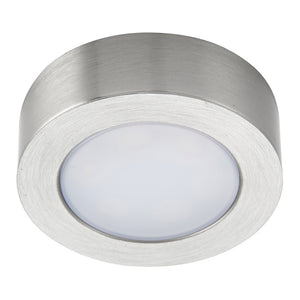 Hera | Surface / Recessed Round Under Cabinet Light | LED 2.5W | IP20 | CCT Tri-Colour | Brushed Chrome