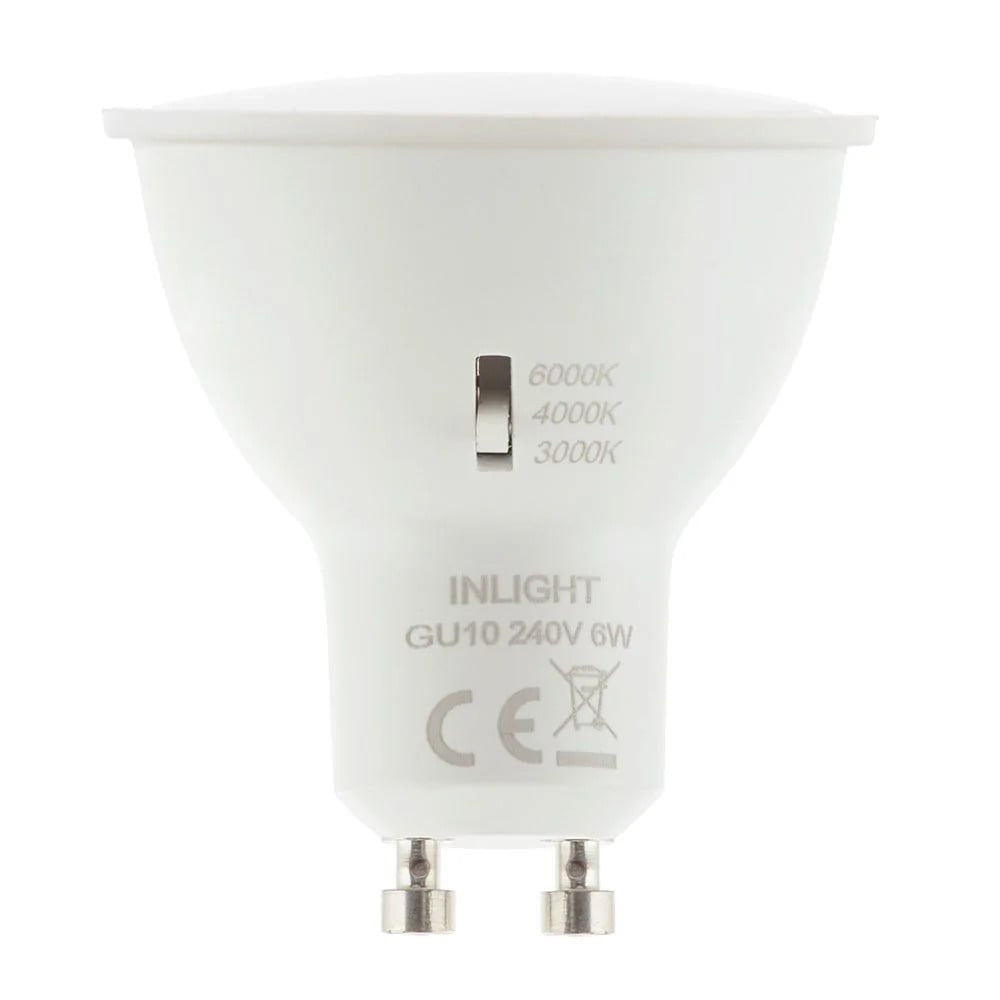 CCT GU10 LED Non-Dimmable SpotLight Bulb | 6W 500 Lumens | 3000K, 4000K & 6000K