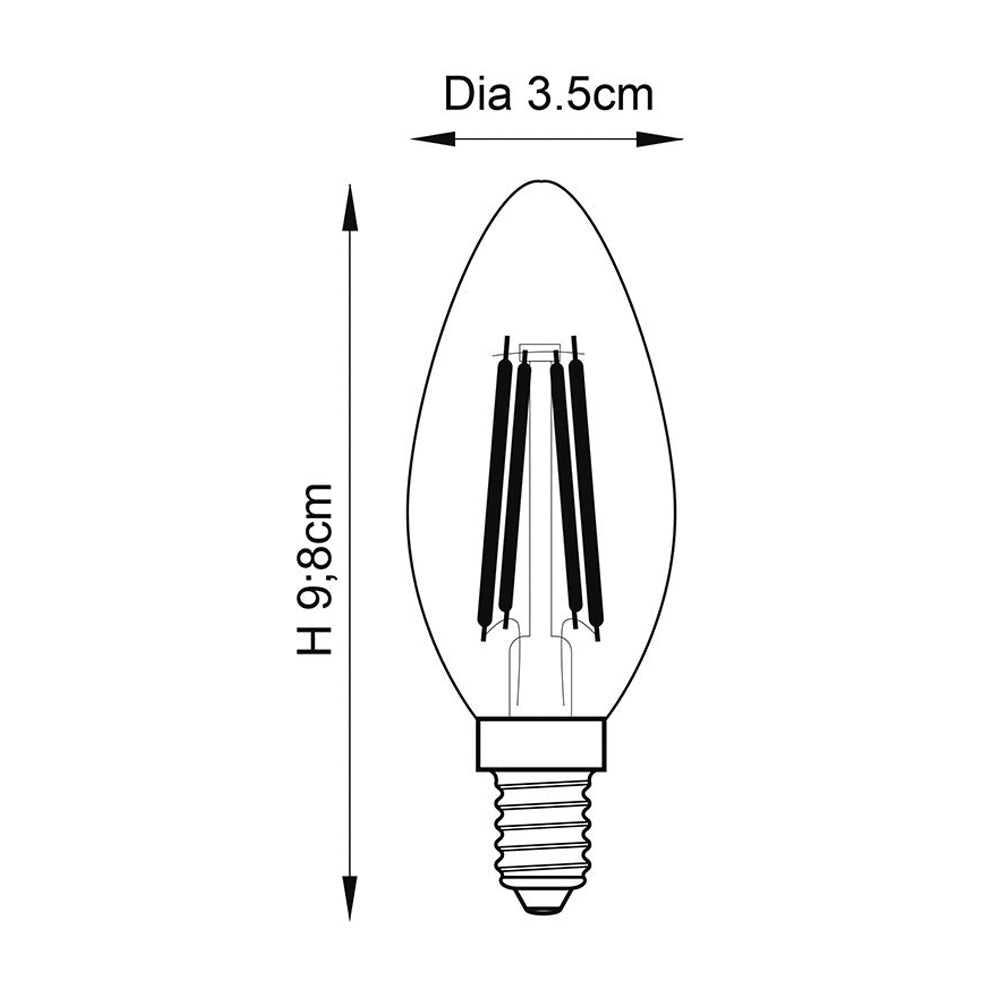 10 PACK - SES E14 Candle LED Bulb 2800K Warm White Dimmable 4W 400Lm