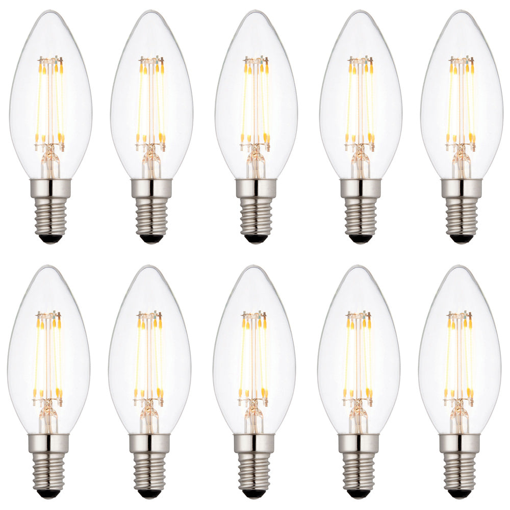 10 PACK - SES E14 Candle LED Bulb 2800K Warm White Dimmable 4W 400Lm