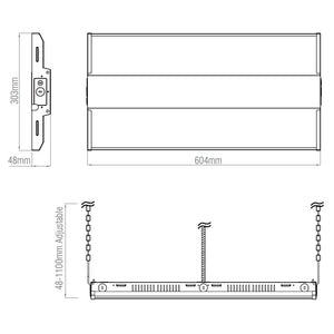 APOLLO | Lowbay Industrial Ceiling Light for Warehouses & Commercial | LED 150W 21000lm | 6000K Daylight White | IP20 | White