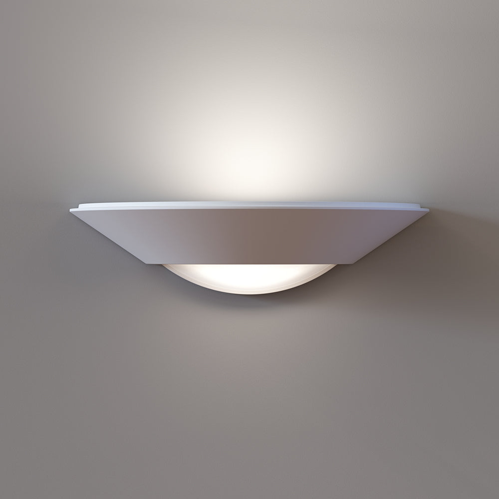 MILTON Half Moon Up Down Paintable Plaster Wall Uplighter Light | E27 | Up Down Light Effect