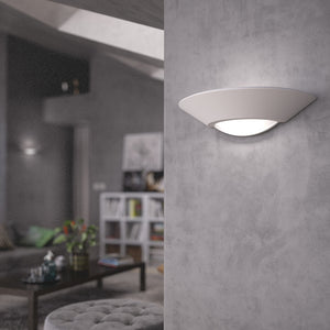 LEDBURY Half Moon Plaster Uplighter Fitting | E14 (SES) | Up Down Light Effect | 2700K Warm White Dimmable