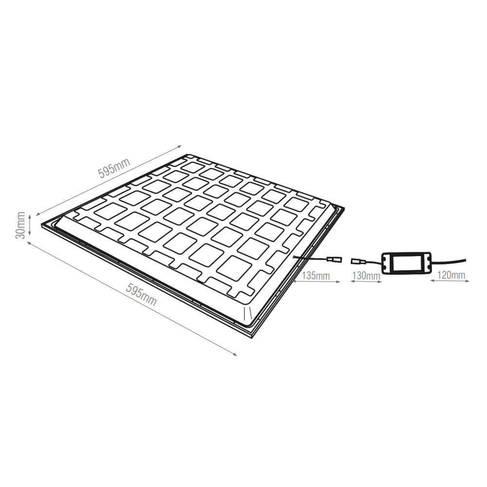 LED 600x600mm Recessed Light Panels | 40W 4000lm | Office Suspended Ceiling White | 6000K Daylight White