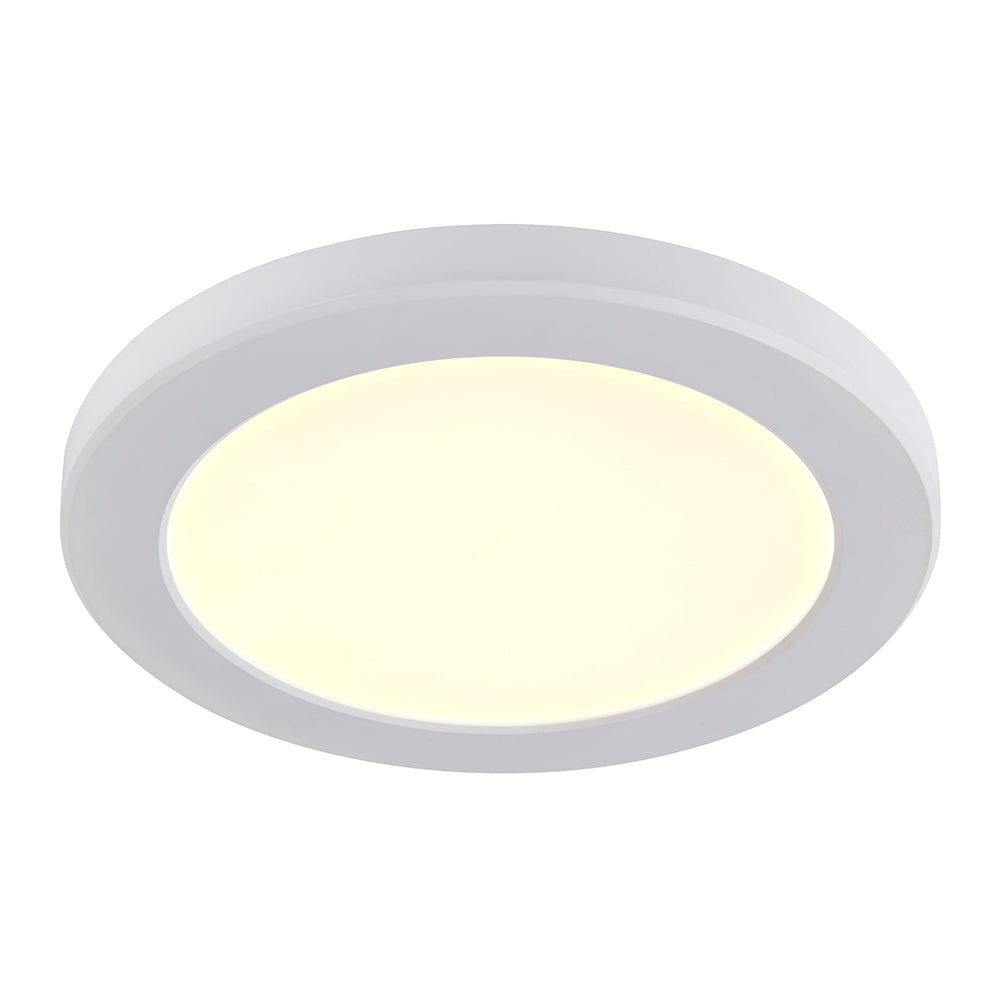 Adjustable Slim Flat Recessed / Surface Round Downlight Panel Light Fitting | LED 18W 1800lm | CCT Tri-Colour | IP44