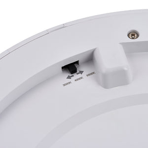 Adjustable Slim Flat Recessed / Surface Round Downlight Panel Light Fitting | LED 18W 1800lm | CCT Tri-Colour | IP44