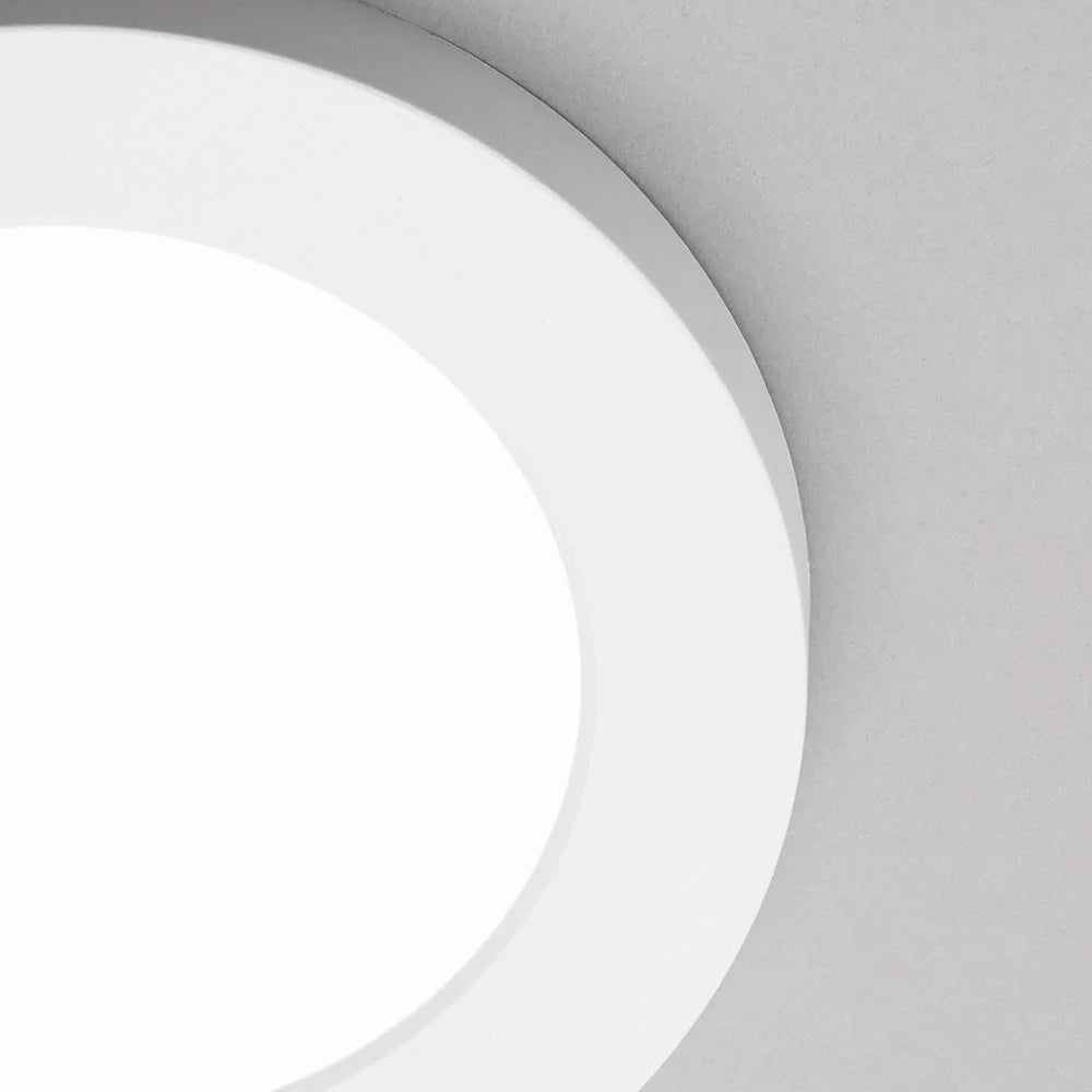 Adjustable Slim Flat Recessed / Surface Round Downlight Panel Light Fitting | LED 6W 600lm | CCT Tri-Colour | IP44 | White