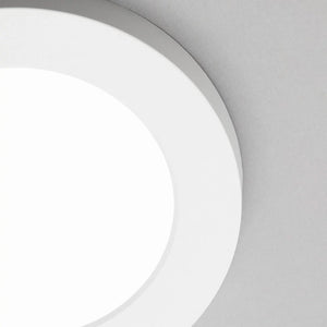 Adjustable Slim Flat Recessed / Surface Round Downlight Panel Light Fitting | LED 6W 600lm | CCT Tri-Colour | IP44 | White