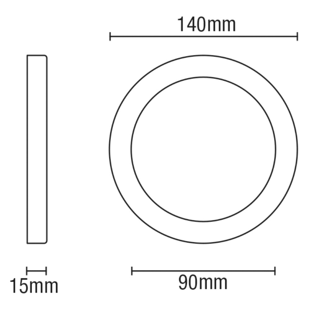 Adjustable Slim Flat Recessed / Surface Round Downlight Panel Light Fitting | LED 6W 600lm | CCT Tri-Colour | IP44 | Satin Nickel