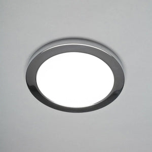 Adjustable Slim Flat Recessed / Surface Round Downlight Panel Light Fitting | LED 18W 1800lm | CCT Tri-Colour | IP44 | Chrome