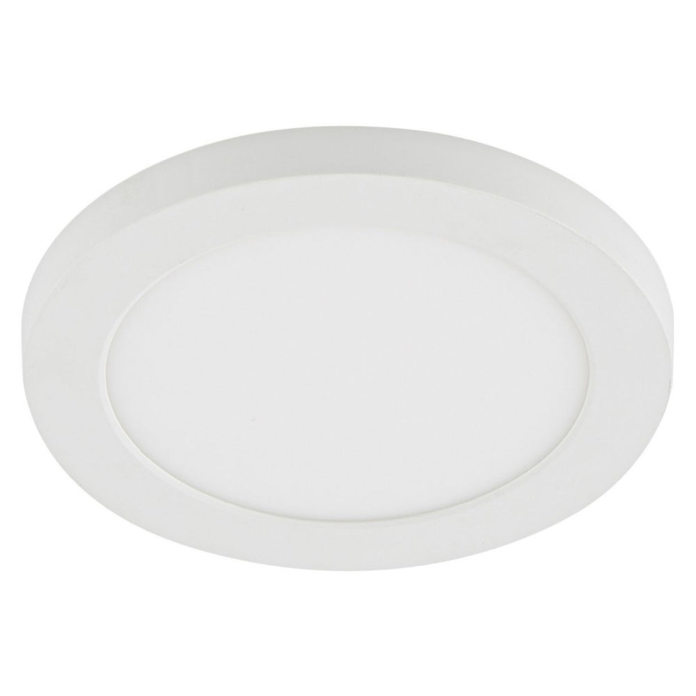 Adjustable Slim Flat Recessed / Surface Round Downlight Panel Light Fitting | LED 12W 1200lm | CCT Tri-Colour | IP44 | White