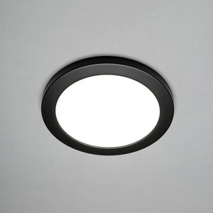 Adjustable Slim Flat Recessed / Surface Round Downlight Panel Light Fitting | LED 18W 1800lm | CCT Tri-Colour | IP44 | Black