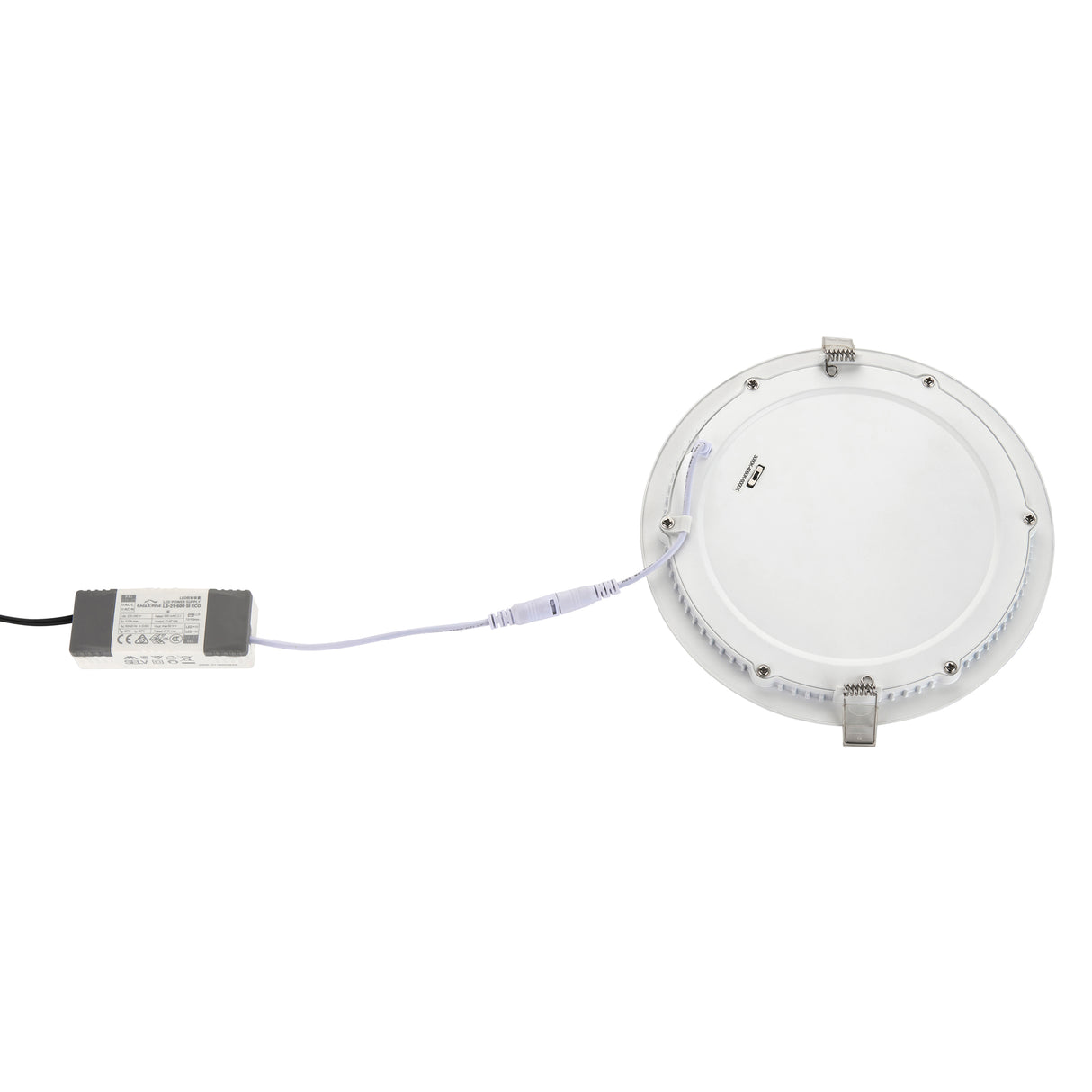 Dimmable Slim Flat Recessed Round Downlight Panel Light Fitting | LED 18W 1600lm | CCT Tri-Colour | IP44 | White