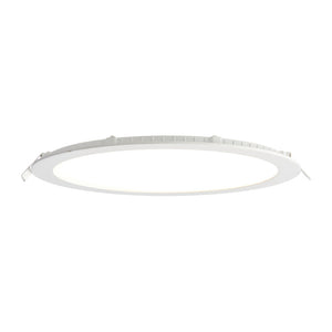 Dimmable Slim Flat Recessed Round Downlight Panel Light Fitting | LED 24W 2200lm | CCT Tri-Colour | IP44 | White