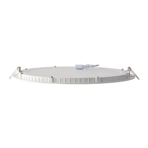 Dimmable Slim Flat Recessed Round Downlight Panel Light Fitting | LED 24W 2200lm | CCT Tri-Colour | IP44 | White