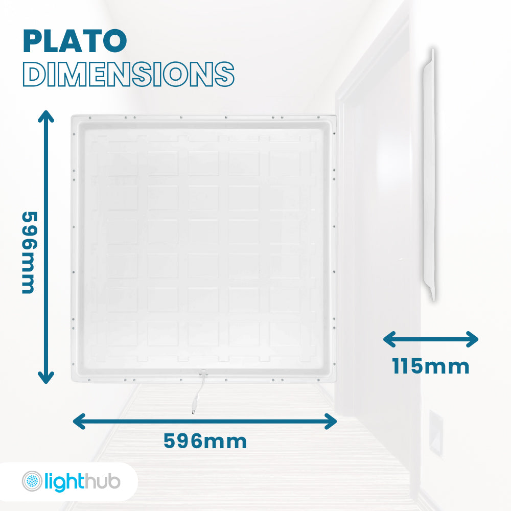 36W 600x600mm LED Emergency Light Panel Recessed UGR>19 for Office Suspended Ceiling White