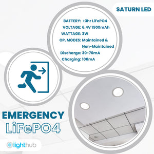 SATURN LED Recessed Round Dimmable Commercial Downlight Fitting | 30W 3200lm | CCT Tri-Colour | IP40 | 3hr Emergency Function