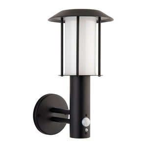 TARROW | Up Outdoor Wall Porch Lantern Light | IP44 | Solar LED | Black | PIR Motion Sensor