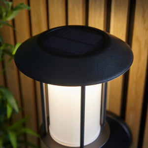 TARROW | Up Outdoor Wall Porch Lantern Light | IP44 | Solar LED | Black | PIR Motion Sensor