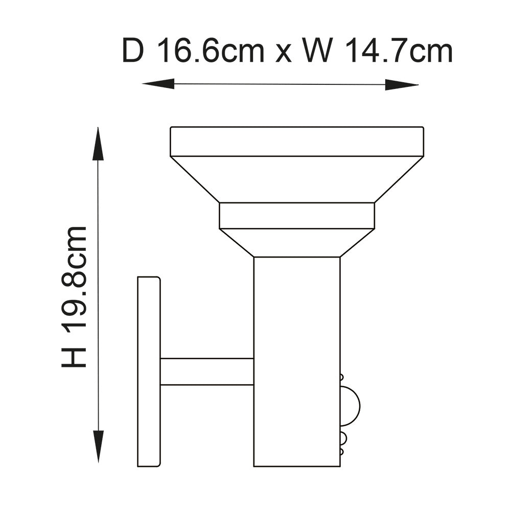 HALTON | Up Outdoor Wall Porch Lantern Light | IP44 | Solar LED | Black | PIR Motion Sensor