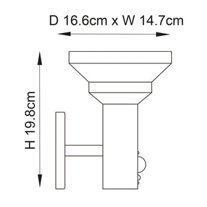 HALTON | Up Outdoor Wall Porch Lantern Light | IP44 | Solar LED | Black | PIR Motion Sensor