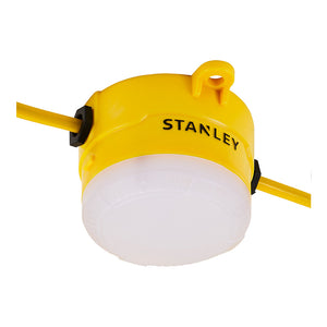 240V 22m LED Festoon Work Light String | 6400lm 6500K | Durable Outdoor Lighting for Construction Sites | Yellow