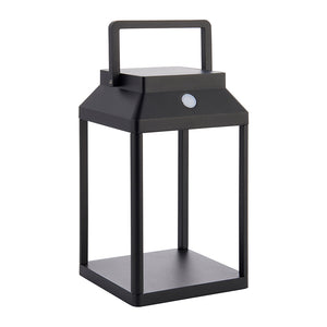 LINTERNA | Portable Outdoor Porch Patio Lantern Table / Floor Light | IP44 | Solar LED - 3 Touch Dimmer | Black