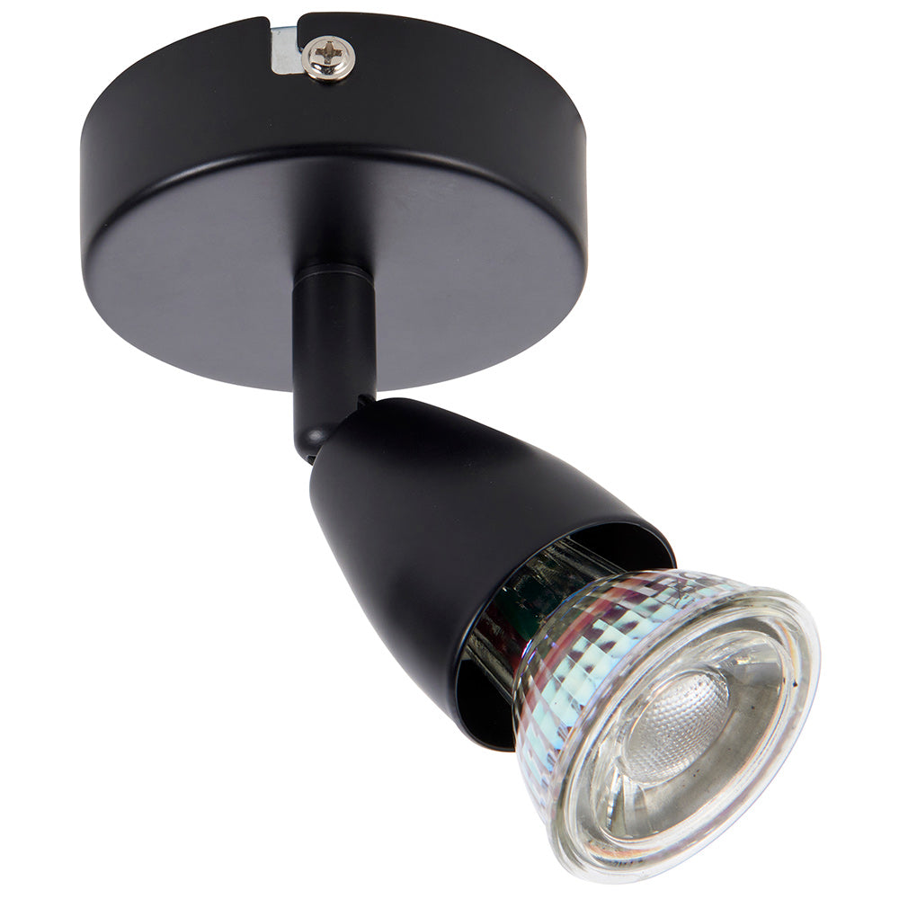 AMALFI | Single Semi Flush Ceiling / Wall Spotlight Fitting | GU10 | IP20 | Matt Black