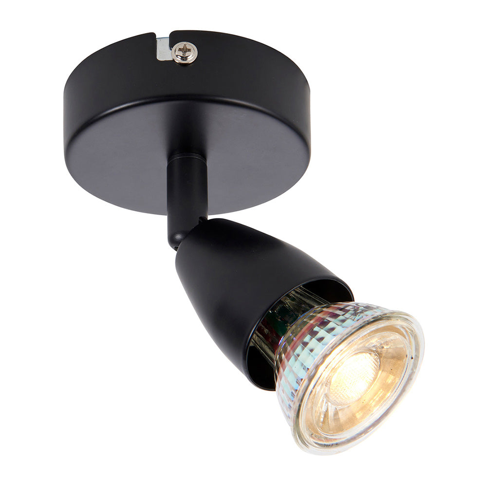 AMALFI | Single Semi Flush Ceiling / Wall Spotlight Fitting | GU10 | IP20 | Matt Black