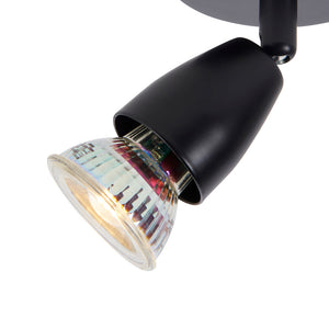 AMALFI | Single Semi Flush Ceiling / Wall Spotlight Fitting | GU10 | IP20 | Matt Black