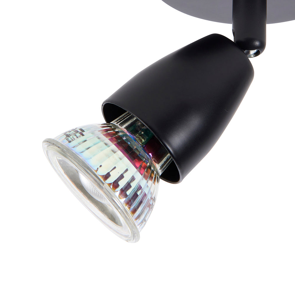 AMALFI | Single Semi Flush Ceiling / Wall Spotlight Fitting | GU10 | IP20 | Matt Black