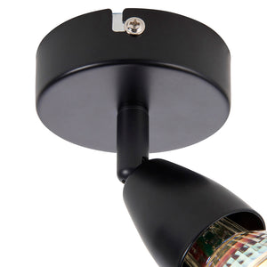 AMALFI | Single Semi Flush Ceiling / Wall Spotlight Fitting | GU10 | IP20 | Matt Black