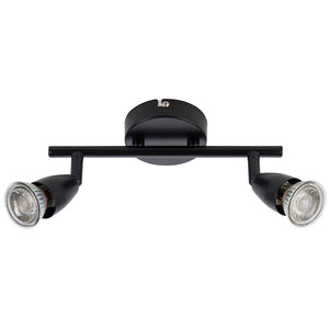 AMALFI | Twin Semi Flush Ceiling / Wall Spotlight Fitting | GU10 | IP20 | Matt Black